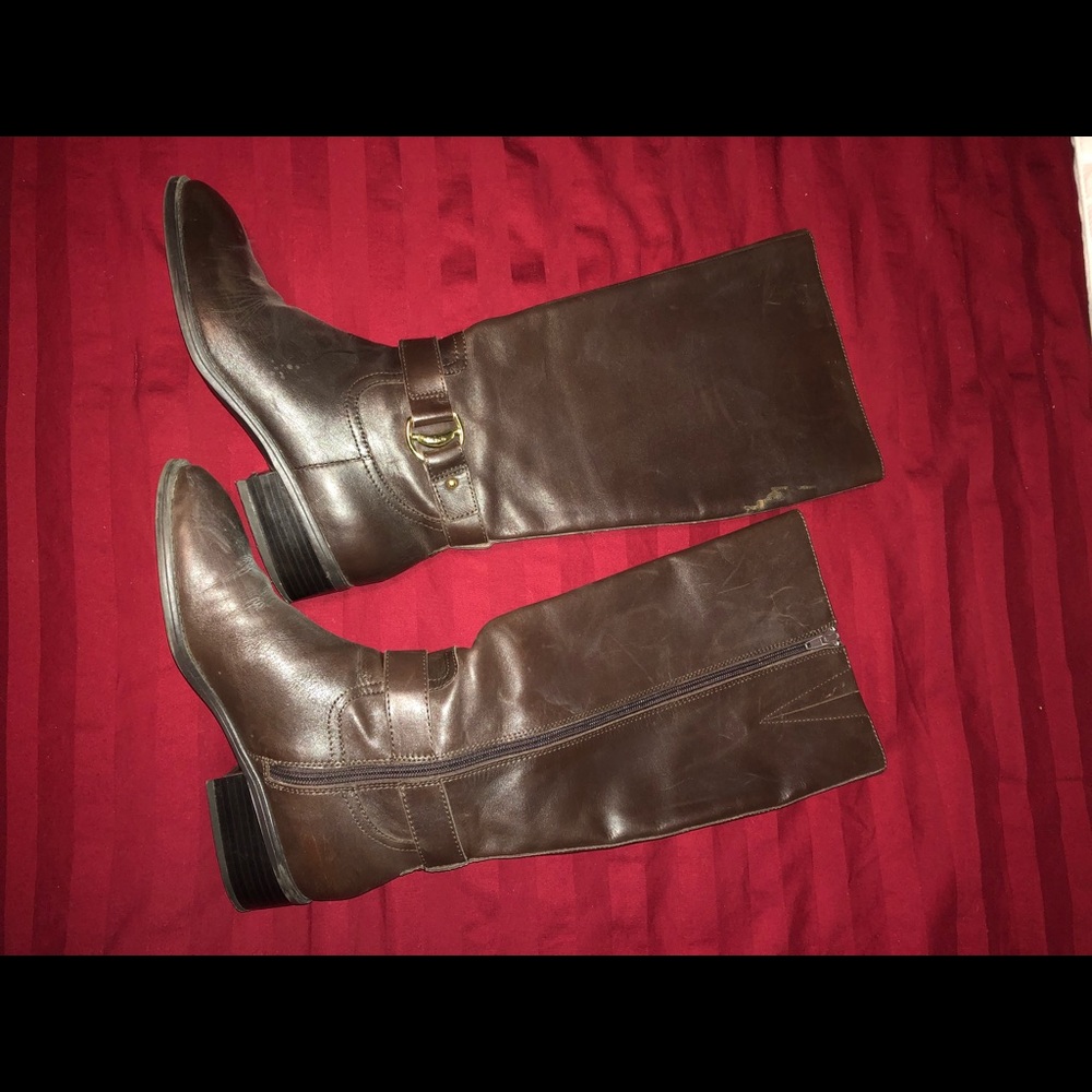 Brown Ralph Lauren riding boots